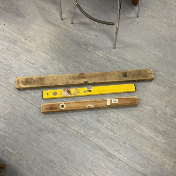 Lot of three vintage spirit levels including Stanley and Rabone.