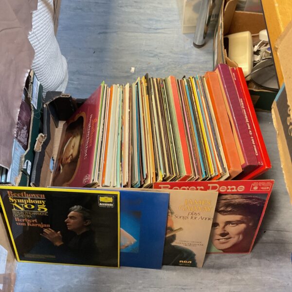Mixed lot of vintage vinyl records for collectors and enthusiasts.