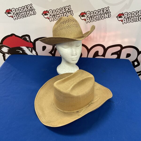 Classic Vinylcote American straw hat with a Western style brim.