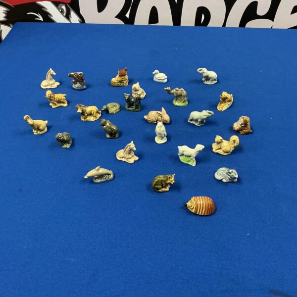 Wade miniature animal figurines collection, vintage ceramic animals.