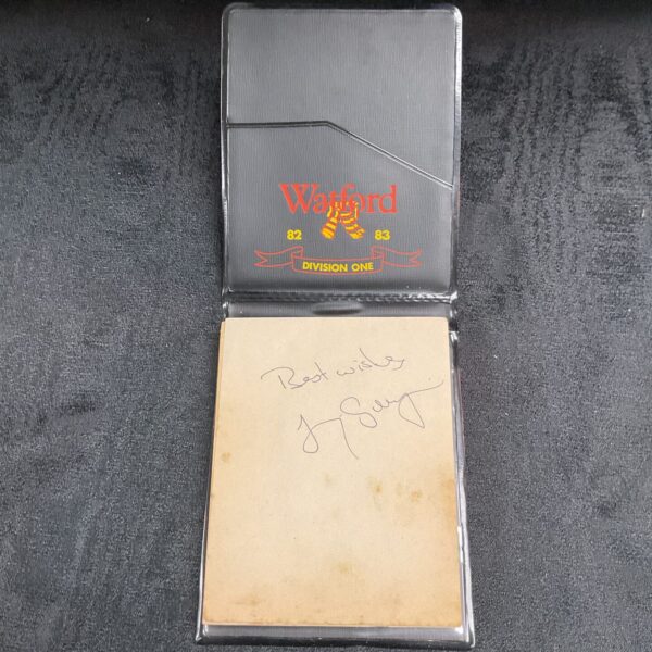 Vintage 1983 Watford FC autograph notebook for football memorabilia collectors.