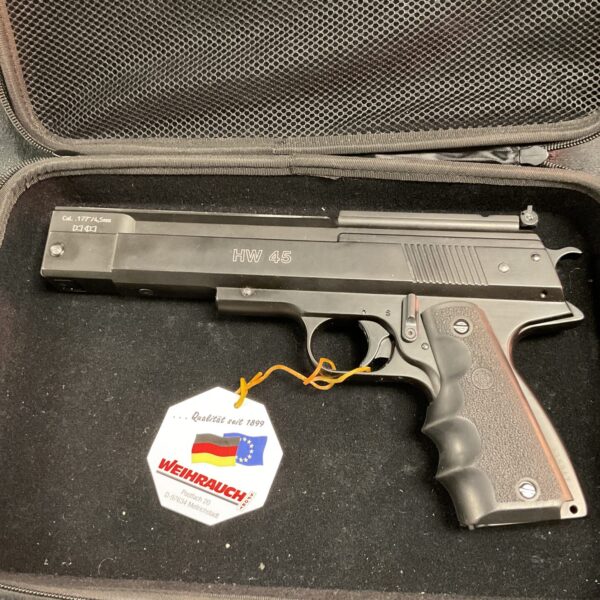 Weihrauch HW45 .177 air pistol, overlever action, vintage airgun.