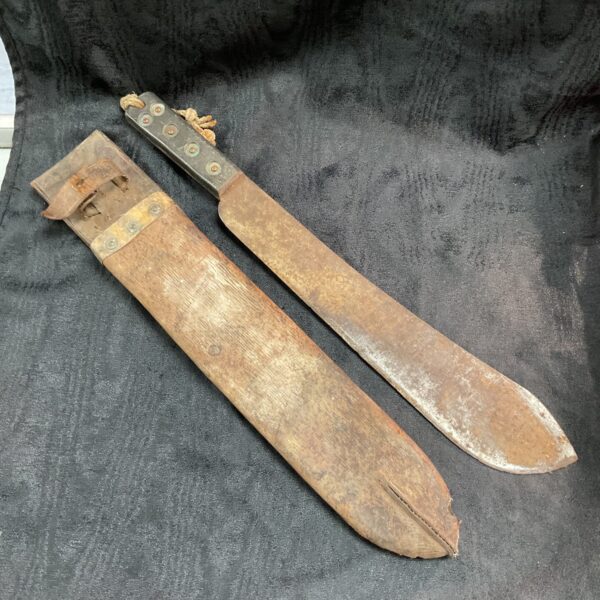 Vintage WW2 British army machete by C.W.S Newcastle with scabbard.