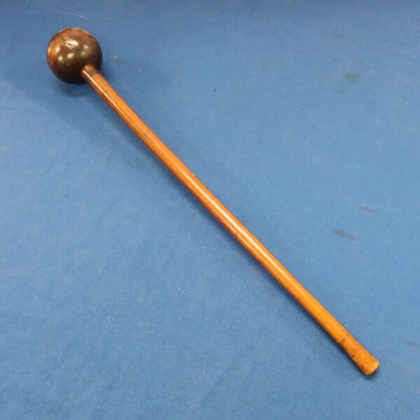 Authentic 19th-century Zulu knobkerrie war club, traditional African weapon.