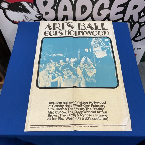 Vibrant 1968 Arts Ball poster advertising a Hollywood event.
