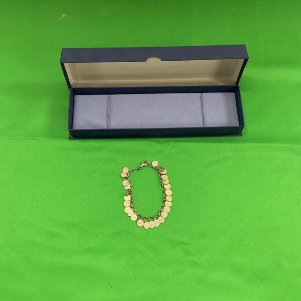 Delicate 925 silver coin bracelet with miniature coin links.