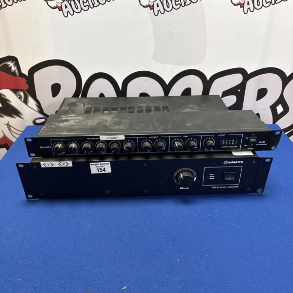 Adastra RS240 slave amplifier and ML622 line mixer audio equipment.