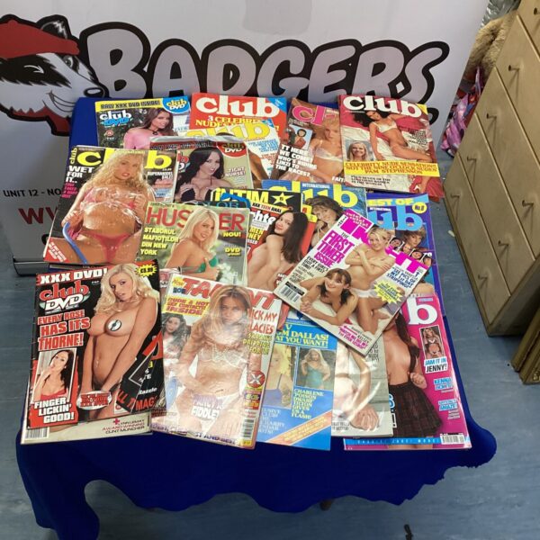 Collection of vintage adult magazines, including Club and 18.