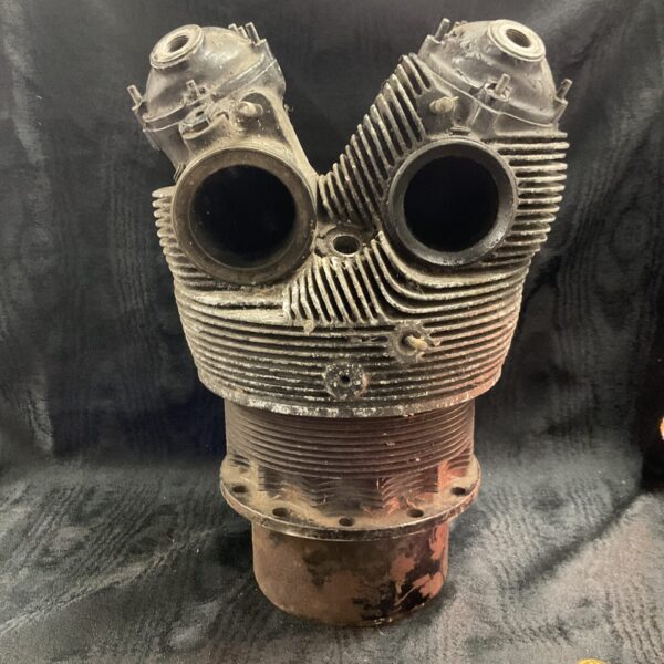 Vintage Alvis Leonides engine cylinder with cooling fins.