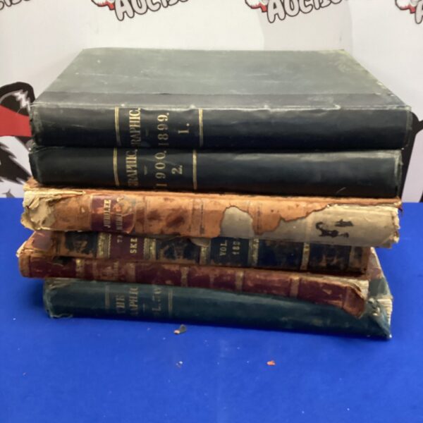 Antique book lot featuring vintage publications from the 19th century.