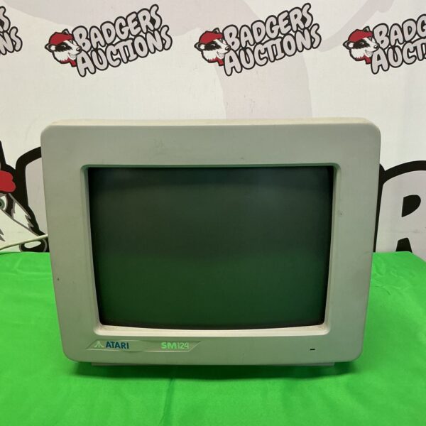 Vintage Atari SM124 monitor for retro gaming and computer enthusiasts.