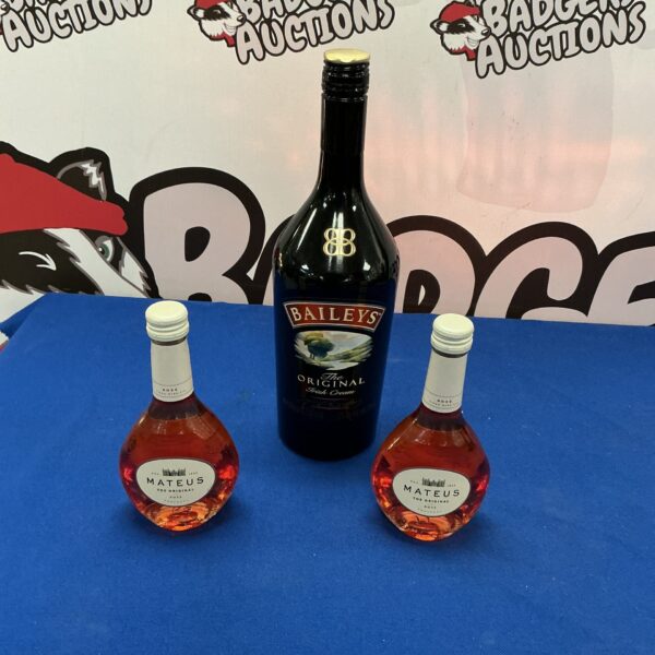 Baileys Irish Cream and Mateus Rose wine lot for collectors.