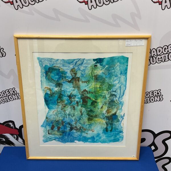 Vibrant Beryl Tilley print depicting a colourful pool scene.
