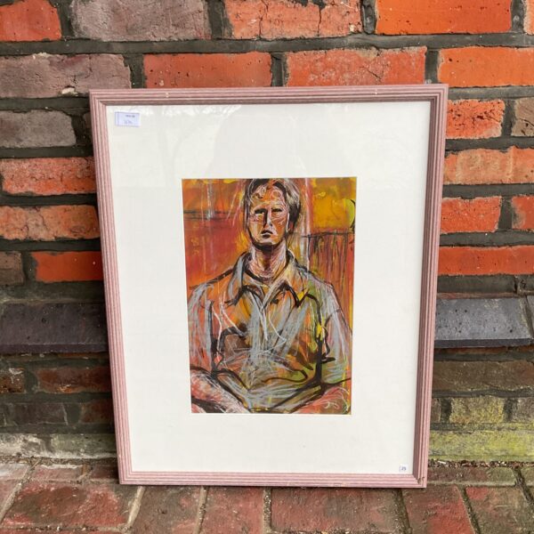 Beryl Tilley portrait painting of a gentleman in mixed media.