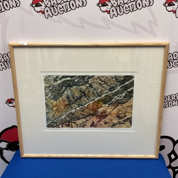Beryl Tilley "Rock Forces" painting, abstract landscape art.