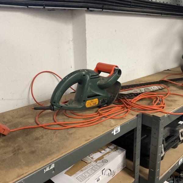 Black & Decker GT250 electric hedge cutter for garden trimming.