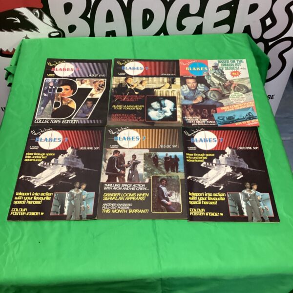 Vintage lot of six Blakes 7 science fiction magazines.