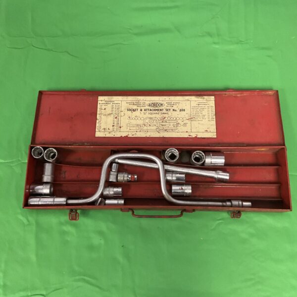Vintage Borden socket and brace set with wooden handle.