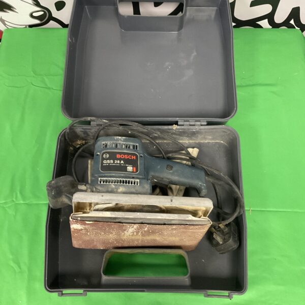 Vintage Bosch GSS 28 A sander in a carrying case.
