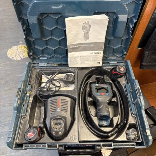 Bosch gos 10,8 v-li professional inspection camera in its case.
