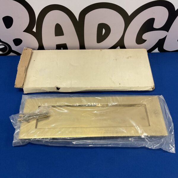 Antique brass letter box plate for Victorian doors.