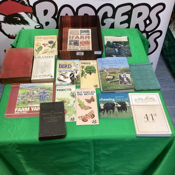 Vintage collection of British countryside books on farming and rural life.