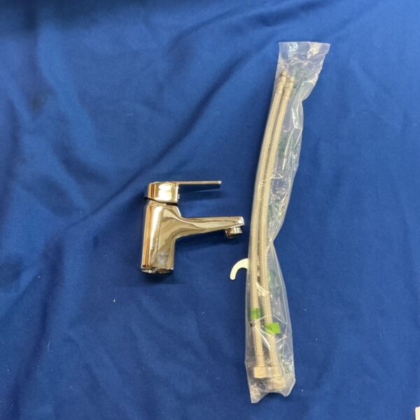 Chrome bathroom mixer tap from the Brittany range, presented as-found.
