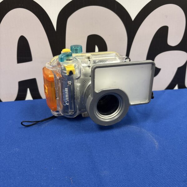 Canon Powershot A540 digital camera in waterproof case, vintage point and shoot.