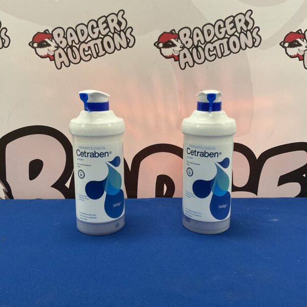 Two bottles of Cetraben dermatological cream for sensitive skin.