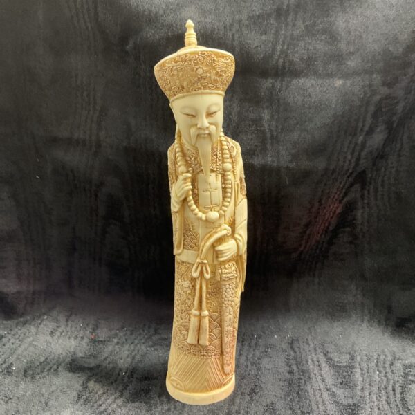 Detailed resin Chinese Mandarin figure for collectors and home decor.