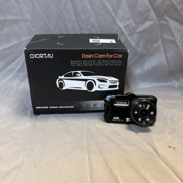 CHORTAU dash cam in original packaging, car driving recorder.