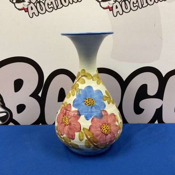 Handmade terracotta vase with floral design from Kardamena Kos.