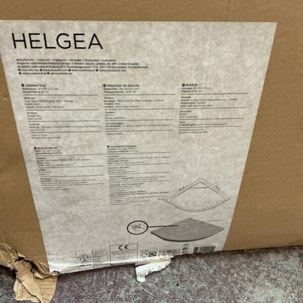 White Cooke and Lewis Helgea 90x90 quadrant shower tray