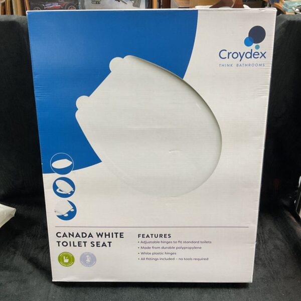 New white Croydex Canada toilet seat in original packaging.