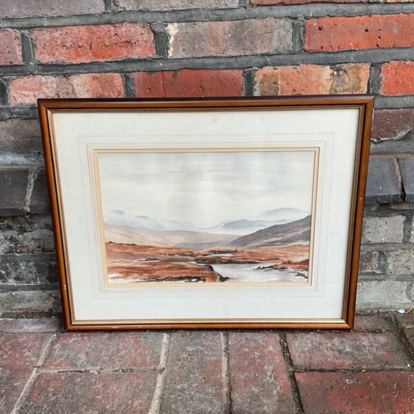 Signed Derek Butter watercolour painting of a Welsh landscape.