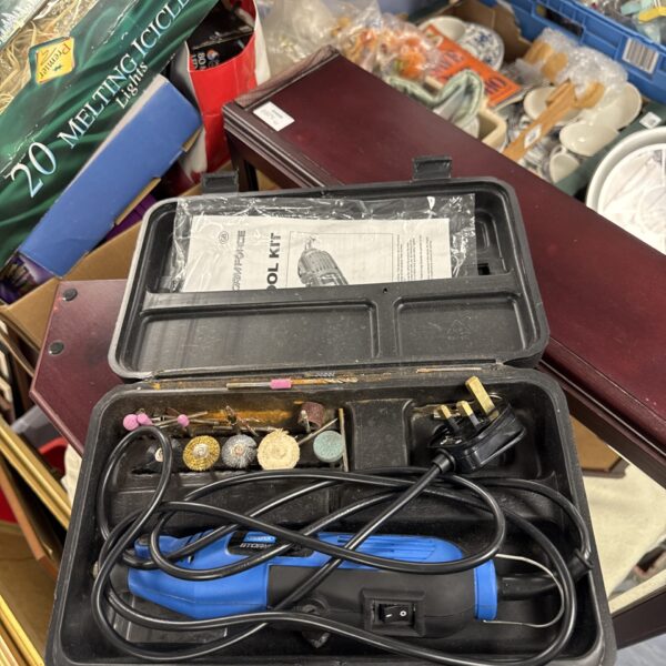 Draper Storm Force multitool kit with attachments in a storage case.