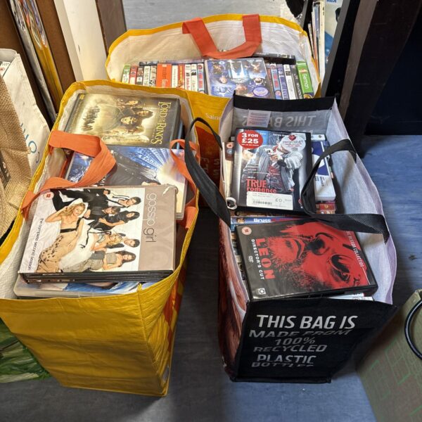 Mixed DVD job lot with a variety of film genres.