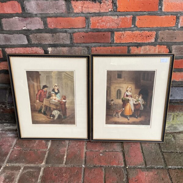 Antique E Jackson Stodart print depicting a London street scene.