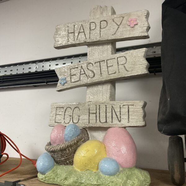 Colourful Easter egg hunt ornament, approximately 2ft tall.