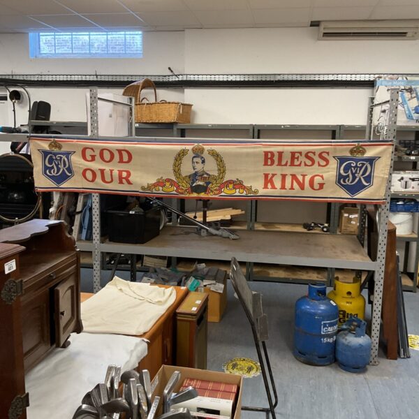 Vintage Edward VIII coronation banner modified to George VI