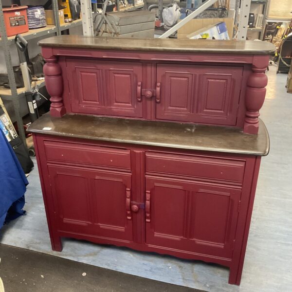 Painted Ercol cupboard sideboard, vintage mid-century storage unit.