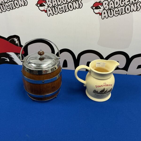Vintage Famous Grouse ice bucket jug and ice bucket set.