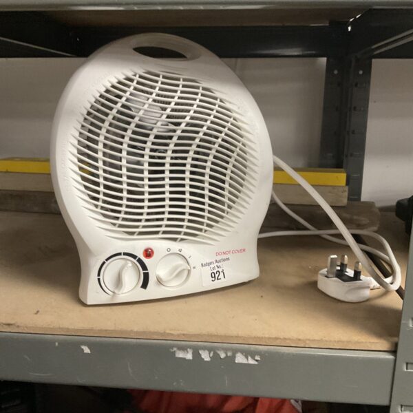 White Fine Elements 2kw electric fan heater for portable heating.