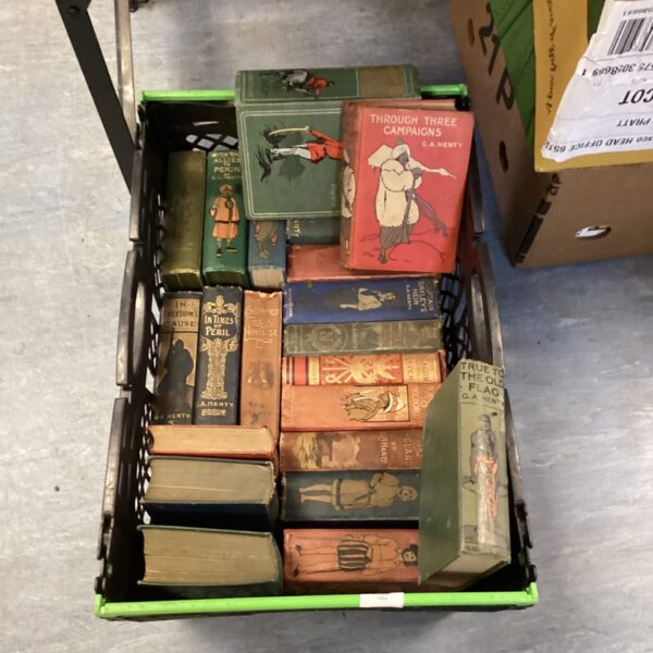 Vintage G.A. Henty novels collection, classic adventure books.