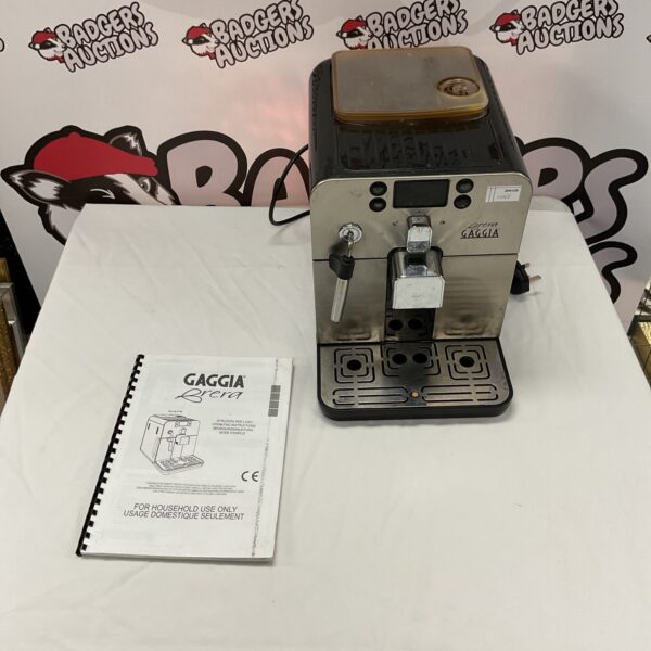 Silver Gaggia Brera automatic coffee machine for home espresso.