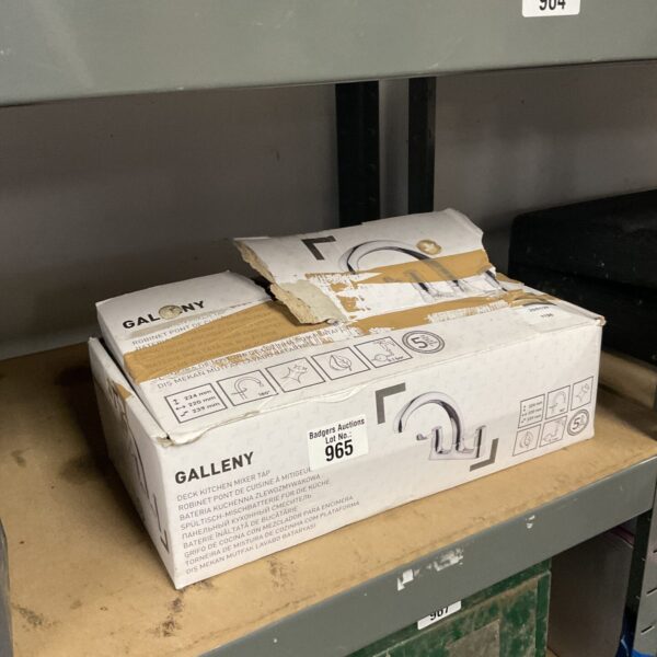Unused Galleny kitchen mixer tap in original packaging.
