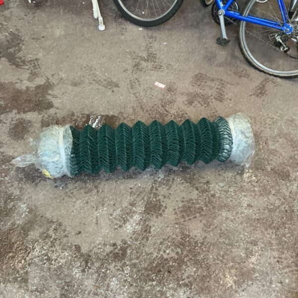Dark green garden wire mesh fencing roll for garden projects.
