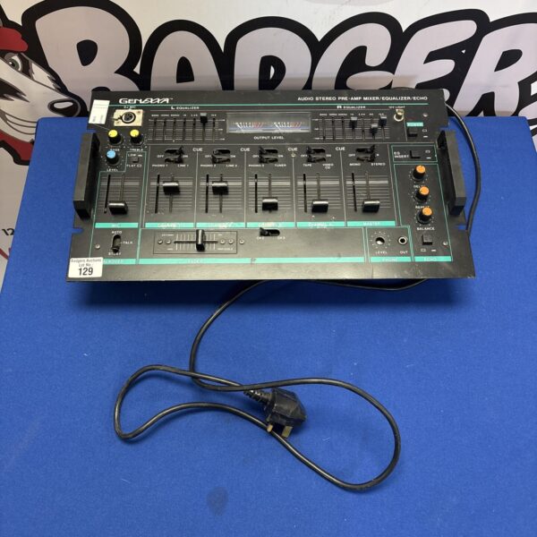 Vintage Genexxa audio mixer with equalizer and echo controls.