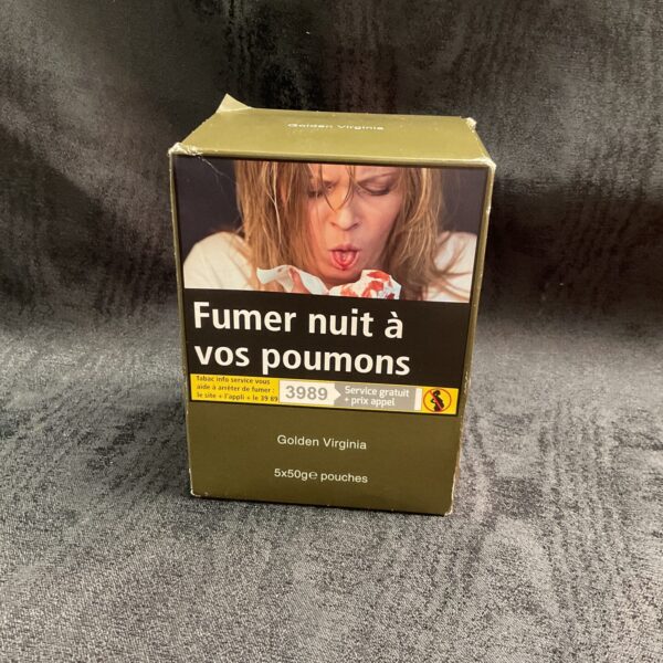 Five pouches of vintage Golden Virginia tobacco.