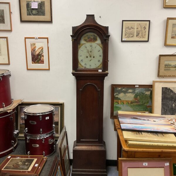 Antique grandfather clock by William Grayson, full view.
